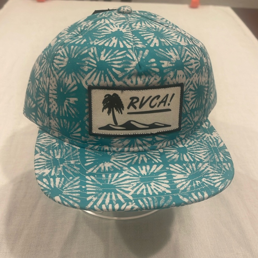 RVCA Floral teal Snapback Hat nwt
